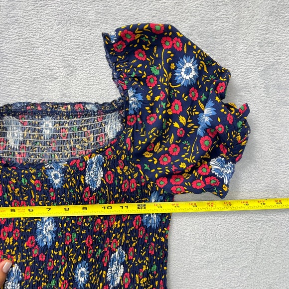 ZESICA Floral Maxi Dress Smocked Bohemian Cottagecore Summer Festival Medium - Picture 8 of 10